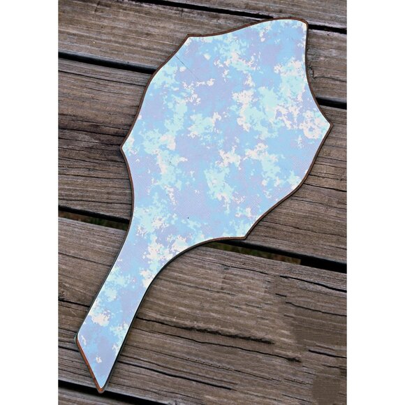 Art Deco Frameless Vanity Hand Mirror Abstract Atomic Backing c.1930s-1940s - Picture 11 of 13